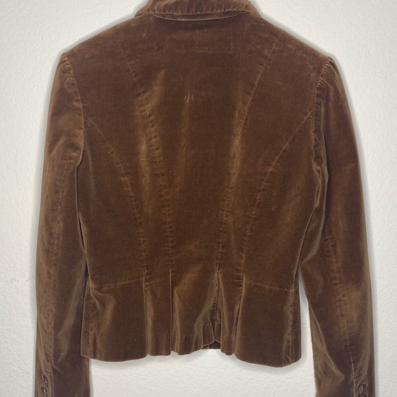 Tailored 10-Button Brown Velvet Riding Jacket - Picture 4 of 5